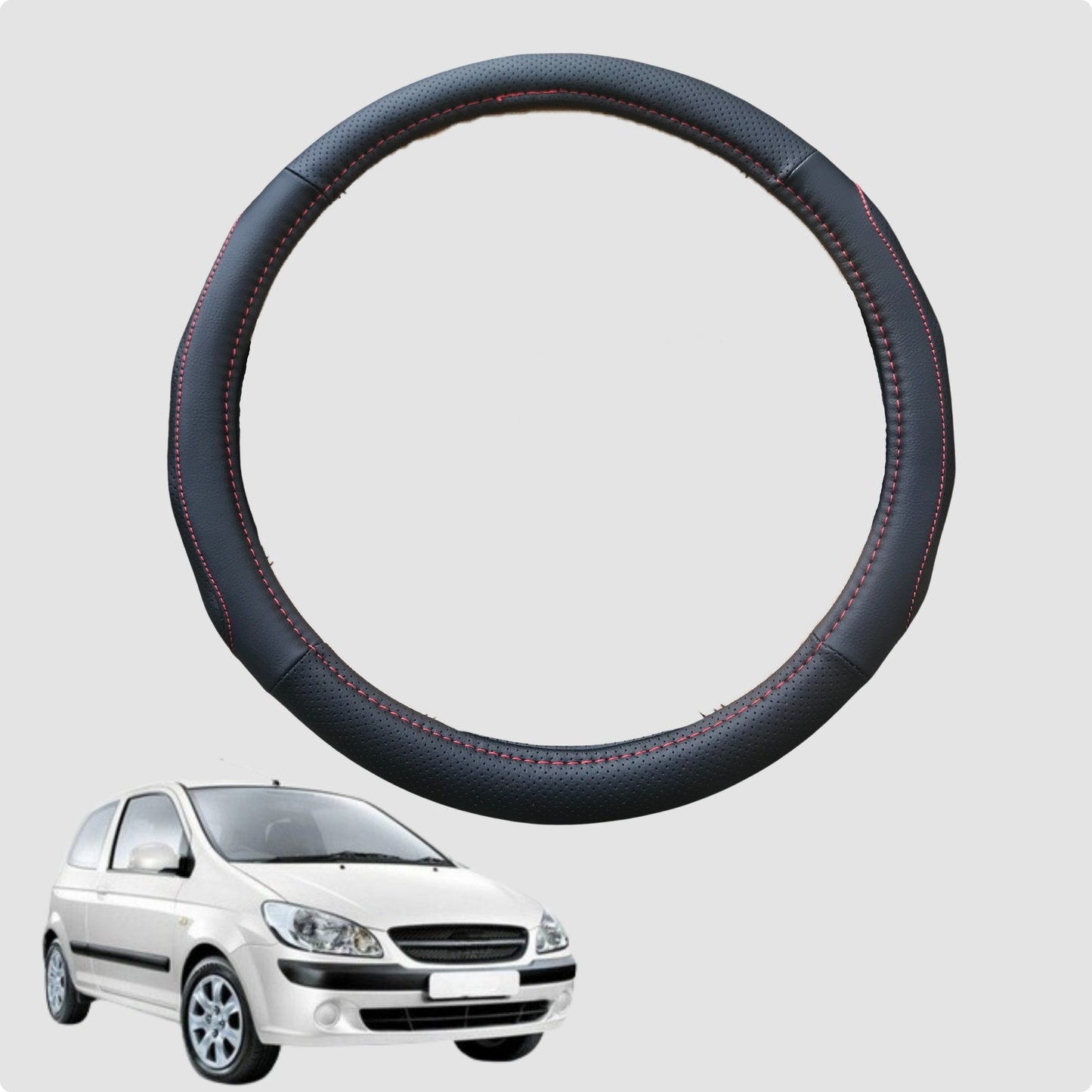 Steering Wheel Cover for Hyundai Getz 2002-2011 38CM Leather | Circle