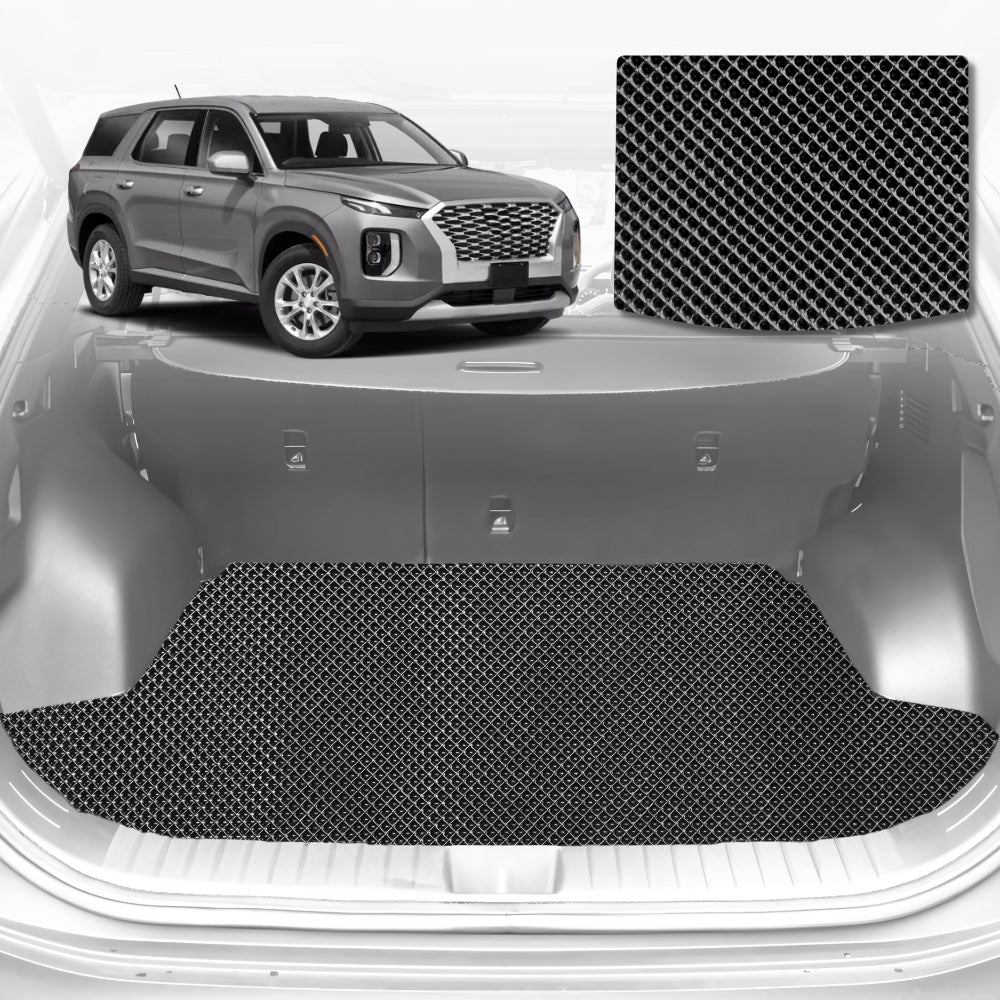 6D Diamond Car Boot Mat for Hyundai Palisade 8 Seater2021-Current-Cargo Mat-Black-Outback GT