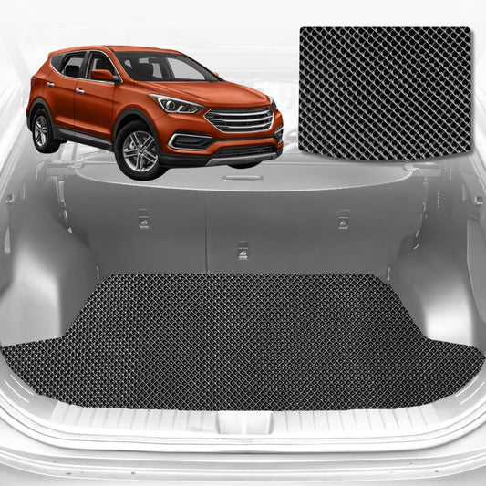 6D Diamond Car Boot Mat for Hyundai Santa Fe (DM)2012-2018-Cargo Mat-Black-Outback GT