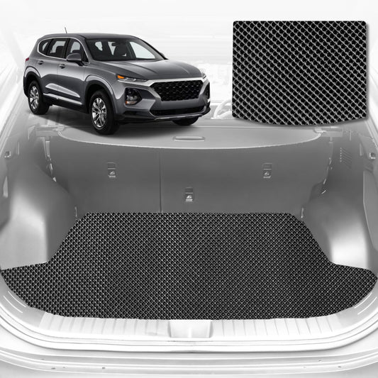 6D Diamond Car Boot Mat for Hyundai Santa Fe (TM)2019-Current-Cargo Mat-Black-Outback GT