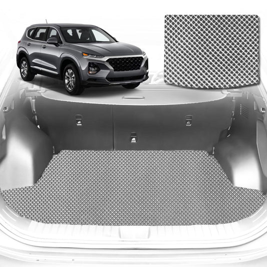 6D Diamond Car Boot Mat for Hyundai Santa Fe (TM)2019-Current-Cargo Mat-Grey-Outback GT