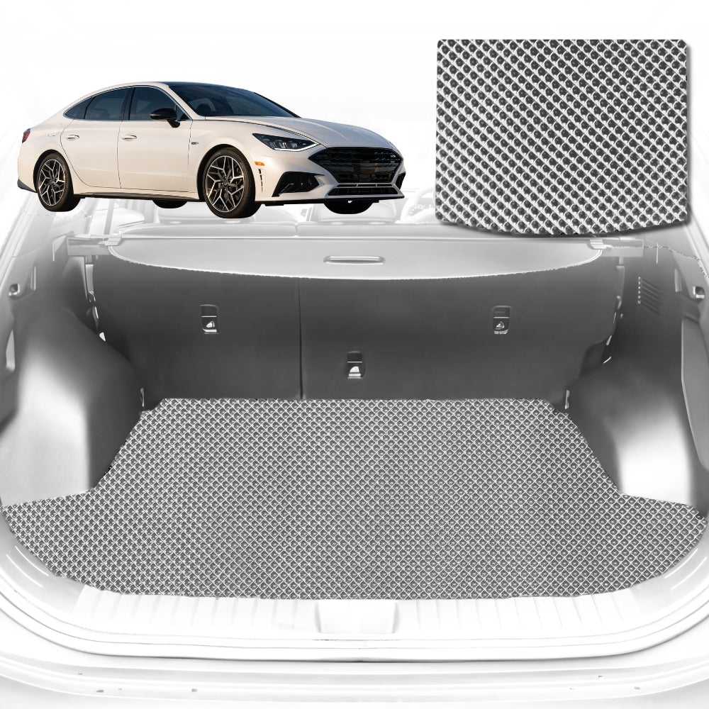 6D Diamond Car Boot Mat for Hyundai Sonata 2021-Current-for 2024 onwards-Cargo Mat-Grey-Outback GT