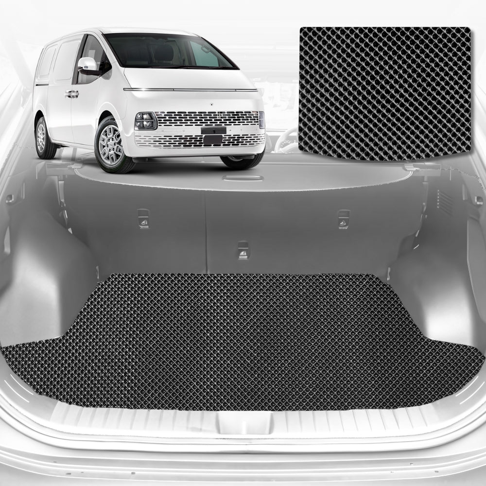 6D Diamond Car Boot Mat for Hyundai Staria 2021-Current-Cargo Mat-Black-Outback GT
