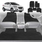 6D Diamond Car Floor Mats for Hyundai Tucson 2015-2020-Full Set-Black-Outback GT