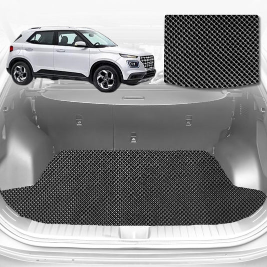 6D Diamond Car Boot Mat for Hyundai Venue 2019-Current-Cargo Mat-Black-Outback GT