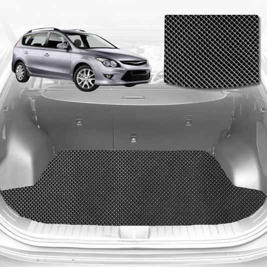 6D Diamond Car Boot Mat for Hyundai i30 FD2007-2012-Hatch-Cargo Mat-Black-Outback GT