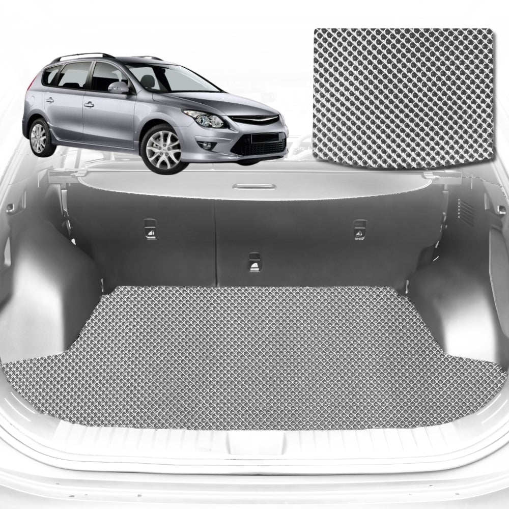 6D Diamond Car Boot Mat for Hyundai i30 FD2007-2012-Hatch-Cargo Mat-Grey-Outback GT