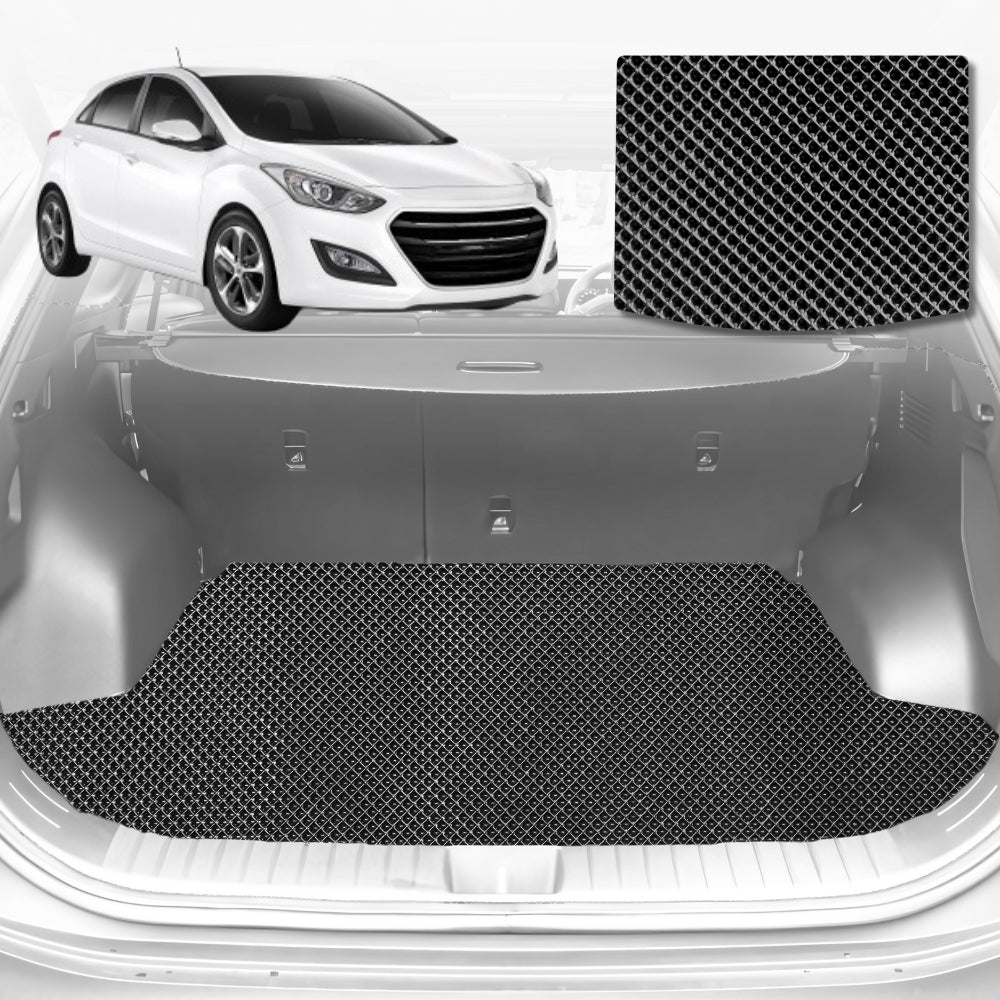 6D Diamond Car Boot Mat for Hyundai i30 (GD)2012-2016-Cargo Mat-Black-Outback GT