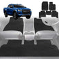 6D Diamond Car Floor Mats for Isuzu D-Max Crew Cab 2011-2020-Full Set-Black-Outback GT