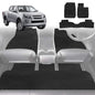 6D Diamond Car Floor Mats for Isuzu D-Max Crew Cab 2020-Current-Full Set-Black-Outback GT