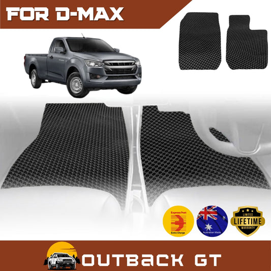 6D Diamond Car Floor Mats for Isuzu D-Max Single Cab RG2020-Current Front Set | Heavy Duty Carpet Liner