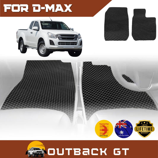 6D Diamond Car Floor Mats for Isuzu D-Max Space Cab RT2013-2020 Front Set | Heavy Duty Carpet Liner