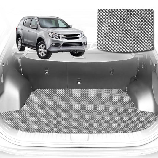 6D Diamond Car Boot Mat for Isuzu MU-X 2013-2020-Cargo Mat-Grey-Outback GT