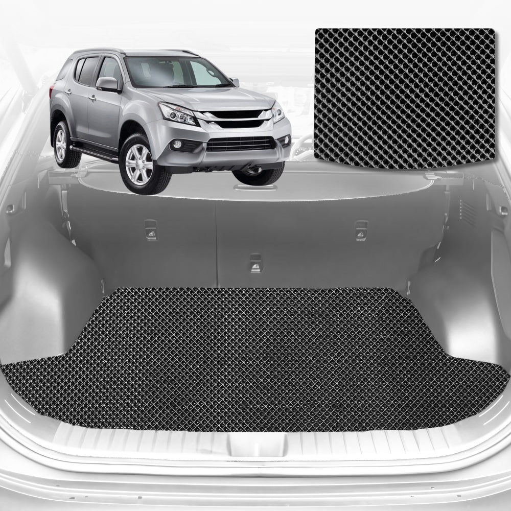 6D Diamond Car Boot Mat for Isuzu MU-X 2013-2020-Cargo Mat-Black-Outback GT