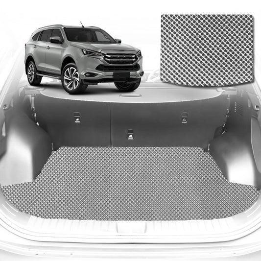 6D Diamond Car Boot Mat for Isuzu MU-X 2021-Current-Cargo Mat-Grey-Outback GT