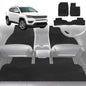 6D Diamond Car Floor Mats for Jeep Compass 2017-Current-Full Set-Black-Outback GT
