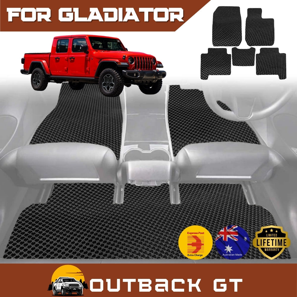6D Diamond Car Floor Mats for Jeep Gladiator 2020-Current Full Set | Heavy Duty Carpet Liner
