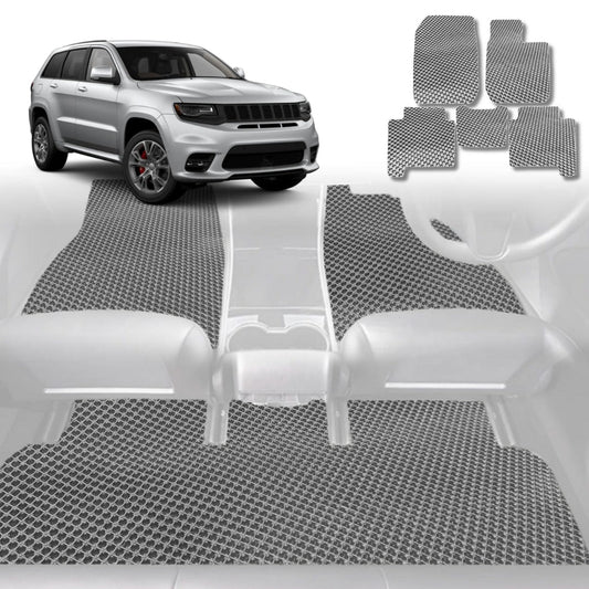 6D Diamond Car Floor Mats for Jeep Grand Cherokee 2011-2021-Full Set-Grey-Outback GT