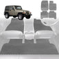 6D Diamond Car Floor Mats for Jeep Wrangler 1996-2006-Full Set-Grey-Outback GT