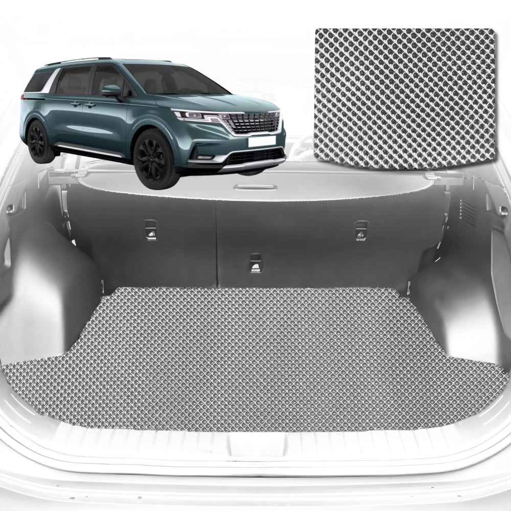 6D Diamond Car Boot Mat for Kia Carnival (KA4)2021-Current-Cargo Mat-Grey-Outback GT