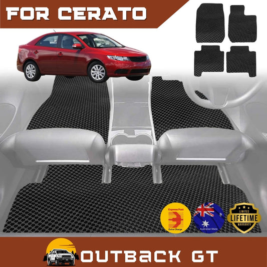6D Diamond Car Floor Mats for Kia Cerato (TD)2009-2013 Full Set | Heavy Duty Carpet Liner