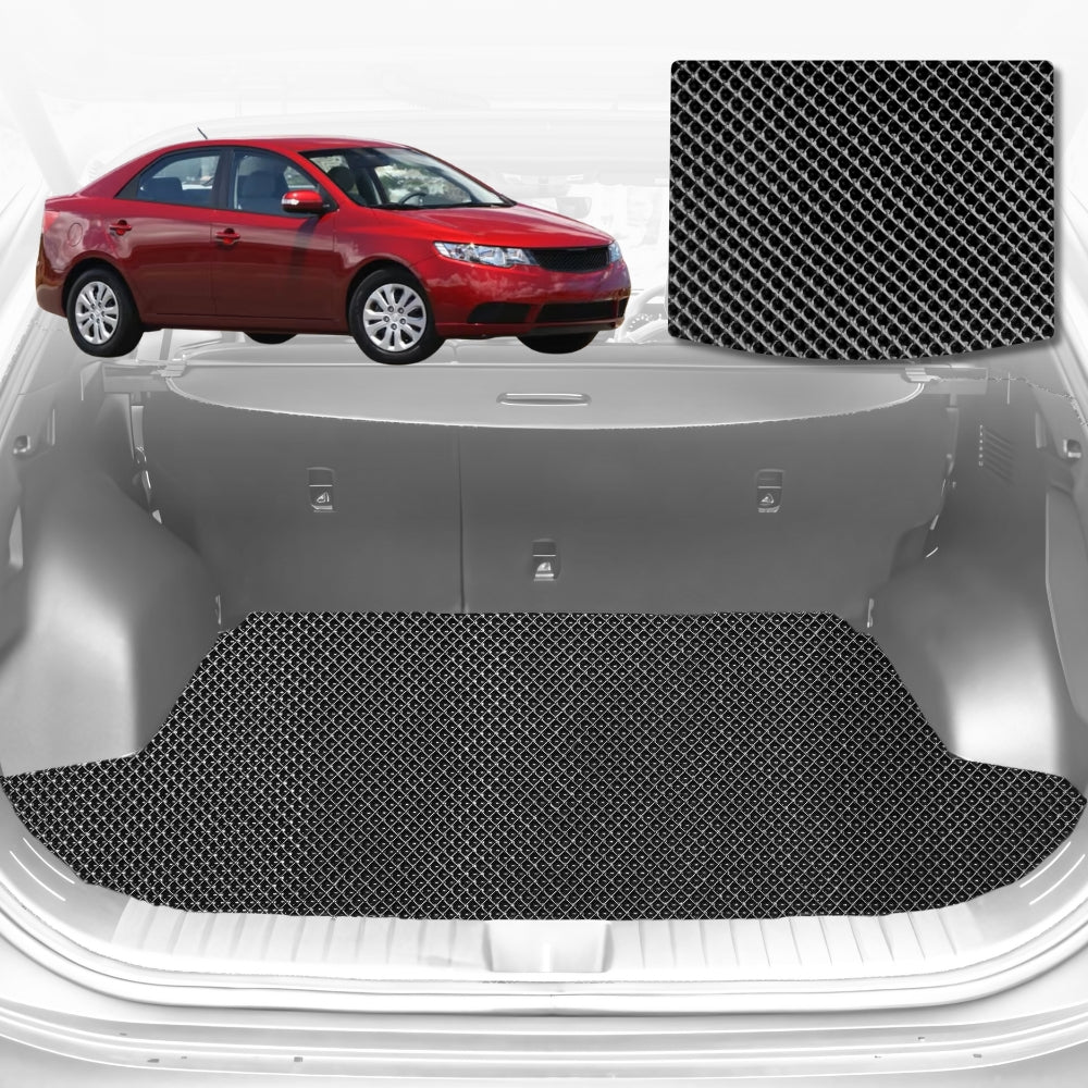 6D Diamond Car Boot Mat for Kia Cerato (TD)2009-2013-Hatch-Cargo Mat-Black-Outback GT