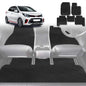6D Diamond Car Floor Mats for Kia Picanto 2017-Current-Full Set-Black-Outback GT