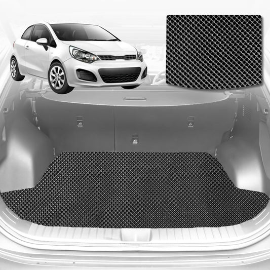 6D Diamond Car Boot Mat for Kia Rio (UB)2012-2016-Sedan-Cargo Mat-Black-Outback GT
