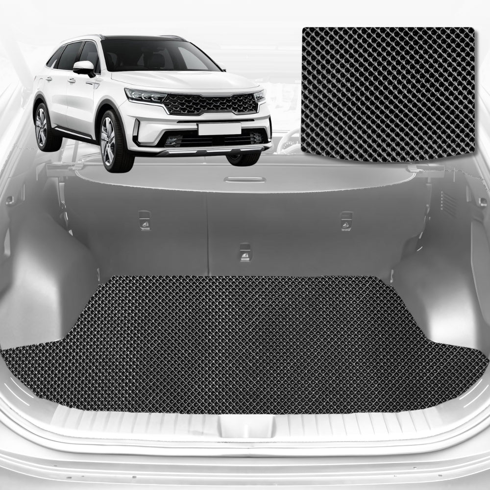 6D Diamond Car Boot Mat for Kia Sorento (MQ4)2021-Current-Cargo Mat-Black-Outback GT