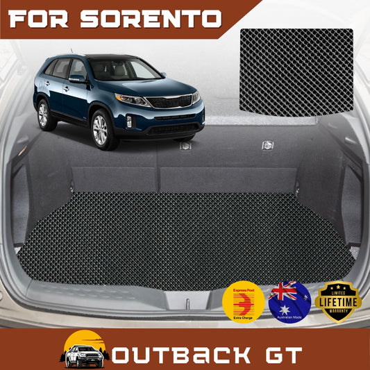 6D Diamond Car Boot Mat for Kia Sorento(XM) 2009-2015 (3rd Row folded/5 seater) | Heavy Duty Carpet Liner