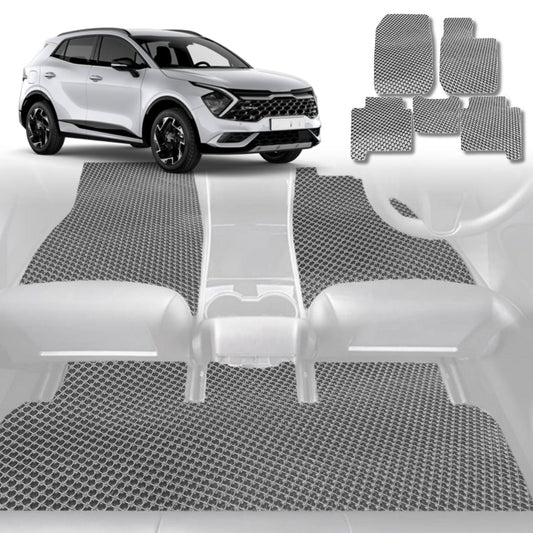 6D Diamond Car Floor Mats for Kia Sportage 2021-Current-Full Set-Grey-Outback GT