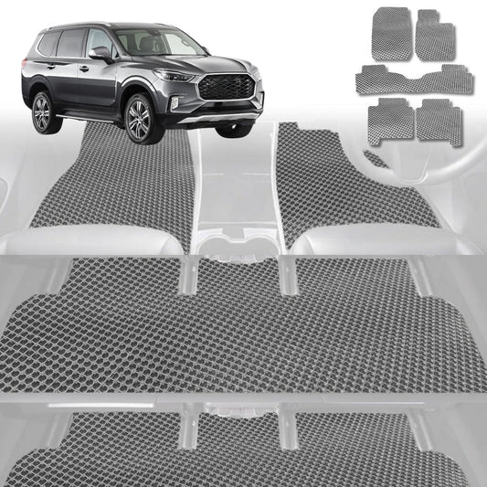 6D Diamond Car Floor Mats for LDV D90 2017-Current-Ultimate Set-Grey-Outback GT