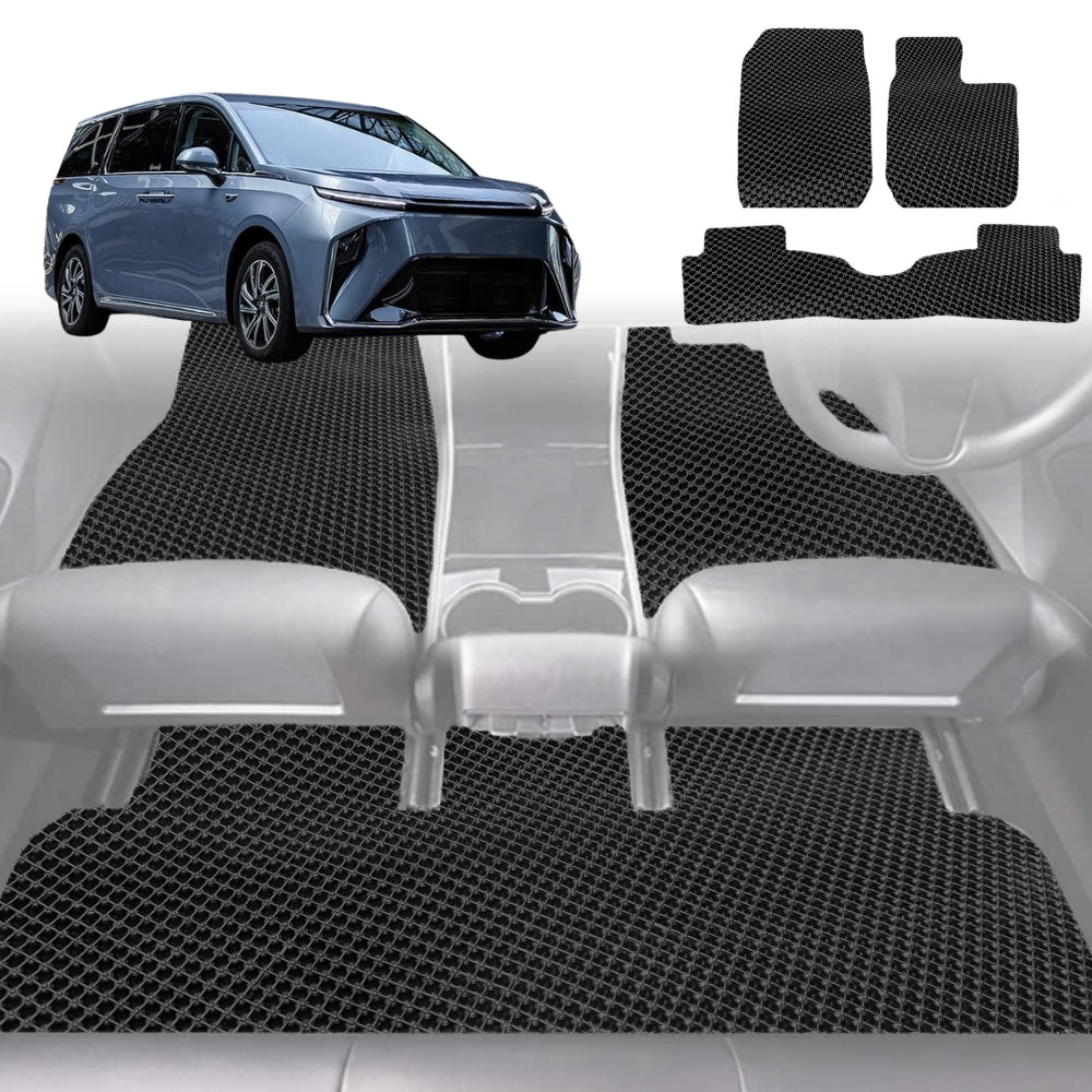 6D Diamond Car Floor Mats for LDV Mifa 9 2021-Current-Ultimate Set-Black-Outback GT