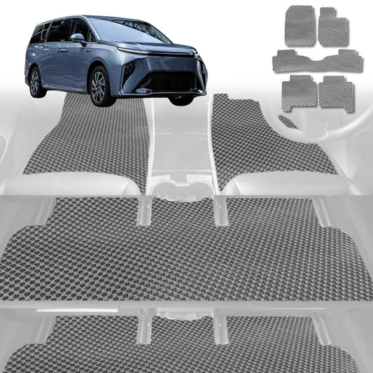 6D Diamond Car Floor Mats for LDV Mifa 9 2021-Current-Ultimate Set-Grey-Outback GT