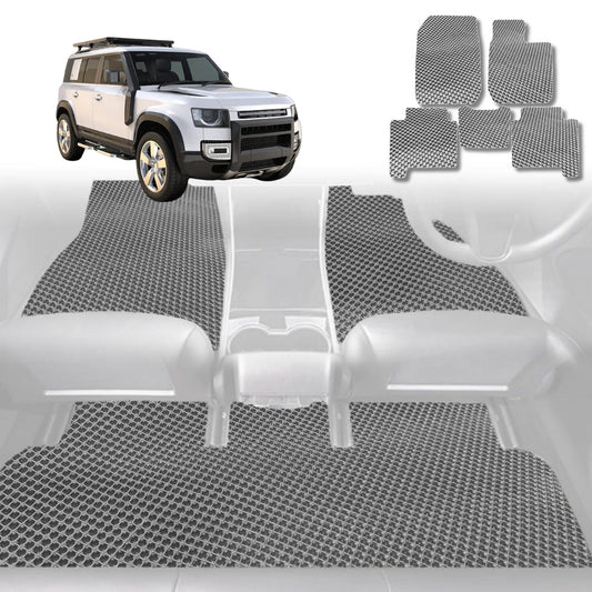 6D Diamond Car Floor Mats for Land Rover Defender 110 2020-Current-Full Set-Grey-Outback GT