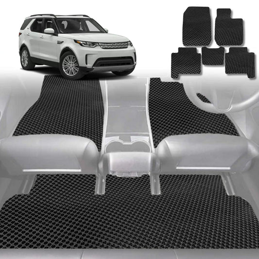 6D Diamond Car Floor Mats for Land Rover Discovery (D4)2009-2017-Ultimate Set-Black-Outback GT