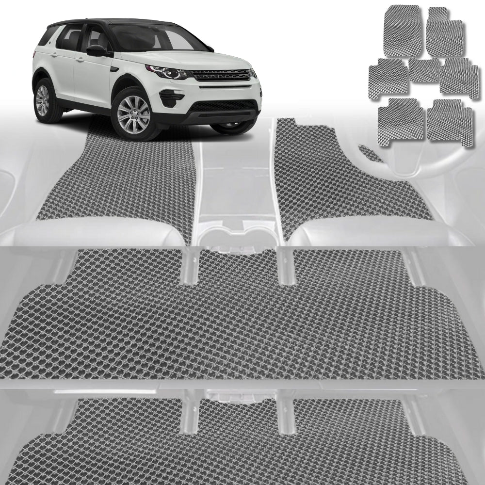 6D Diamond Car Floor Mats for Land Rover Discovery Sport 2014-2019-Ultimate Set-Grey-Outback GT