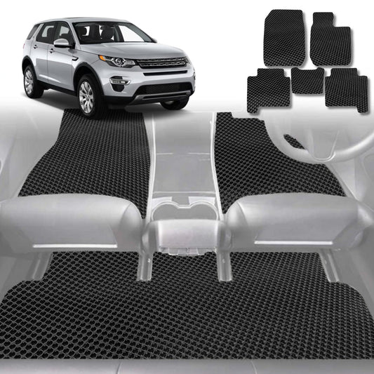 6D Diamond Car Floor Mats for Land Rover Discovery Sport 2014-2019-Ultimate Set-Black-Outback GT
