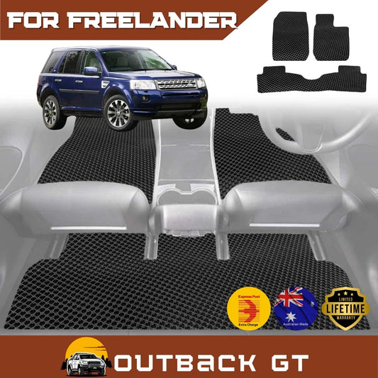 6D Diamond Car Floor Mats for Land Rover Freelander (Series 2)2007-2014 Full Set | Heavy Duty Carpet Liner