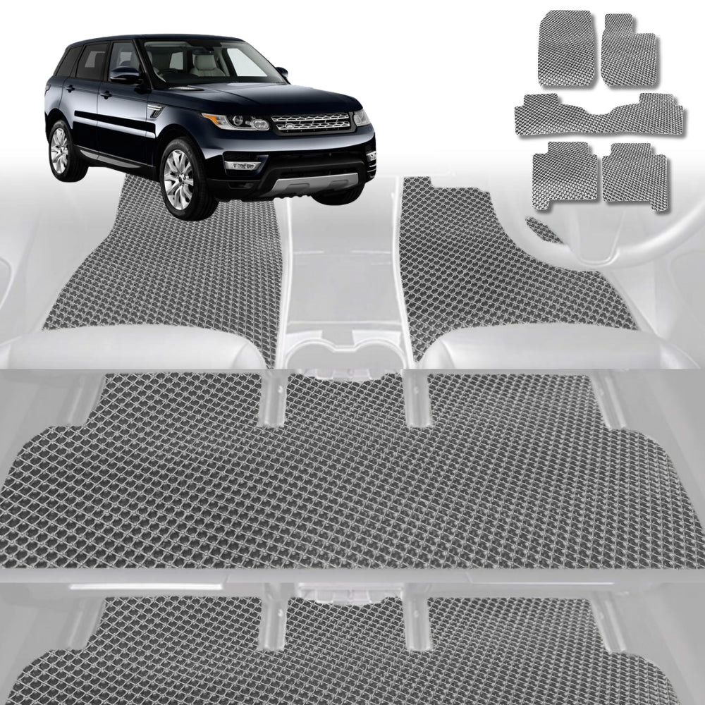 6D Diamond Car Floor Mats for Land Rover Range Rover Sport 2014-Current-Ultimate Set-Grey-Outback GT