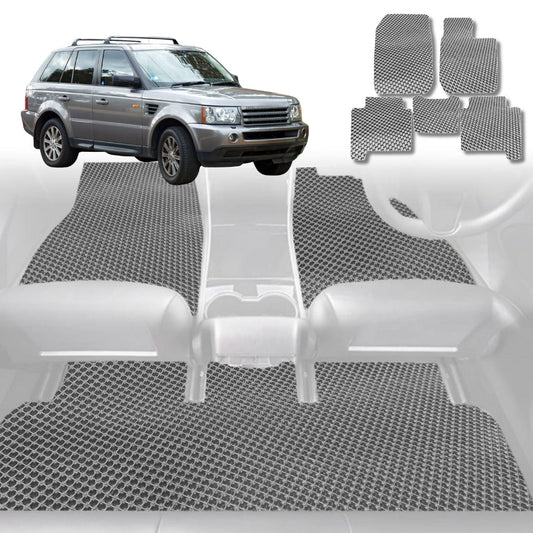 6D Diamond Car Floor Mats for Land Rover Range Rover Sport 2005-2013-Full Set-Grey-Outback GT