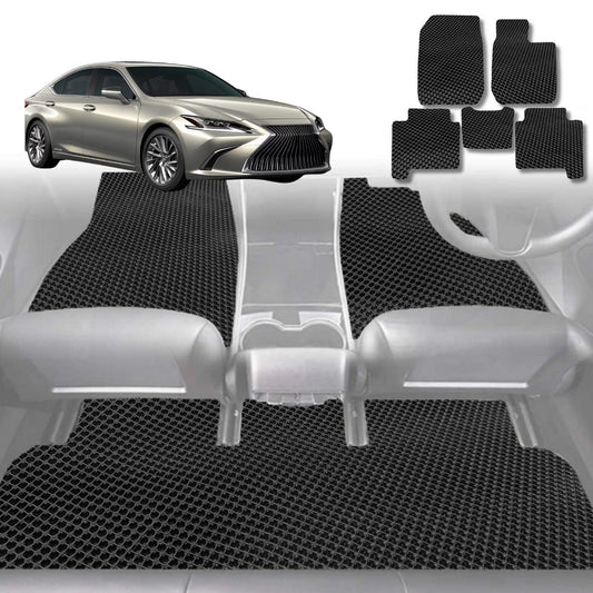 6D Diamond Car Floor Mats for Lexus ES 2019-Current-Full Set-Black-Outback GT