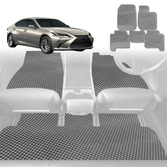 6D Diamond Car Floor Mats for Lexus ES 2019-Current-Full Set-Grey-Outback GT