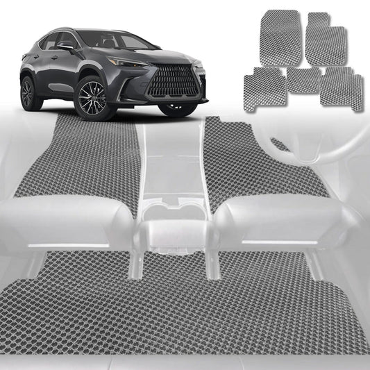 6D Diamond Car Floor Mats for Lexus NX 2022-Current-Full Set-Grey-Outback GT
