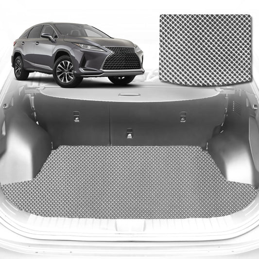 6D Diamond Car Boot Mat for Lexus RX (20R, 25R, 26R)2015-2022-(3rd Row seats up/7 seater)-Cargo Mat-Grey-Outback GT