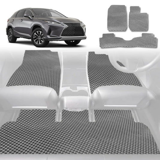6D Diamond Car Floor Mats for Lexus RX 2015-2022-Full Set-Grey-Outback GT