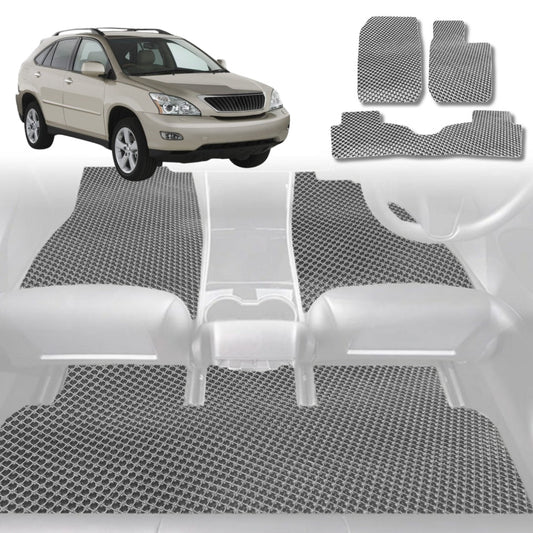 6D Diamond Car Floor Mats for Lexus RX (GSU35)2003-2009-Full Set-Grey-Outback GT