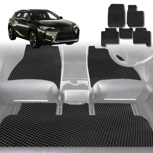 6D Diamond Car Floor Mats for Lexus UX 2021-Current-Full Set-Black-Outback GT