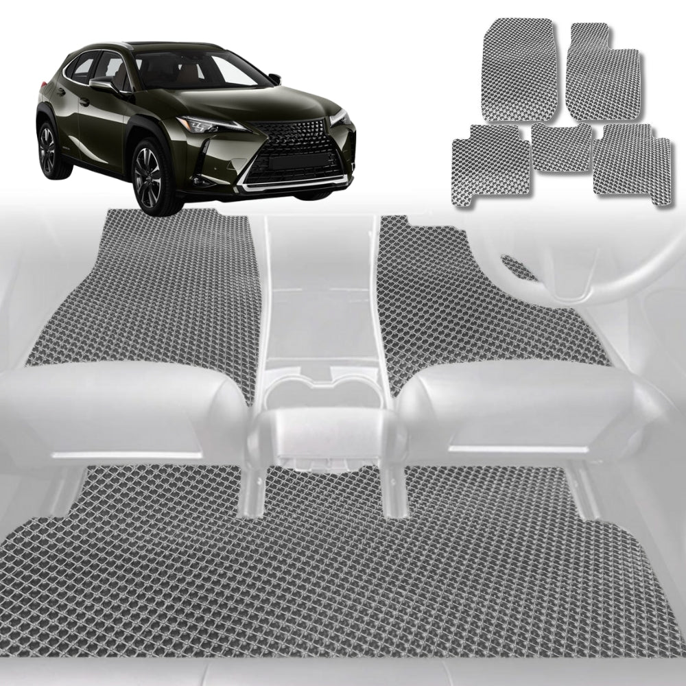 6D Diamond Car Floor Mats for Lexus UX 2021-Current-Full Set-Grey-Outback GT