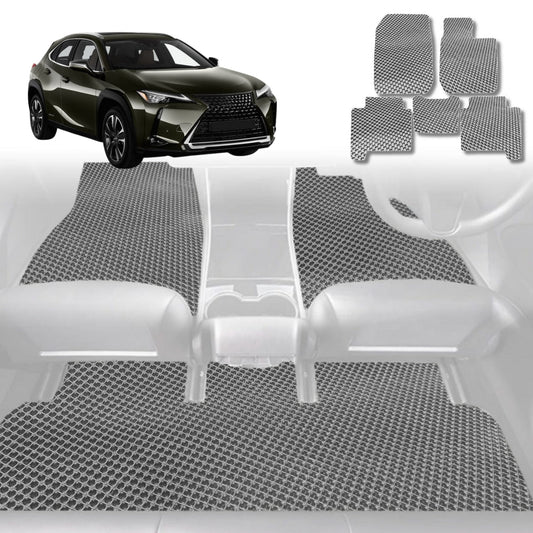 6D Diamond Car Floor Mats for Lexus UX 2021-Current-Full Set-Grey-Outback GT